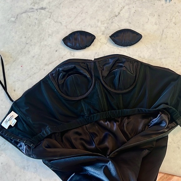 Temperley LONDON Strapless Lace Printed Silk Mermaid Formal Gown Black Tie Gala - Picture 9 of 11